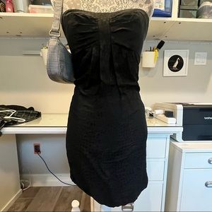 White House Black Market Strapless Black mini dress